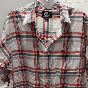 Ecko Men Short Sleeve Button Up Shirt Size Large